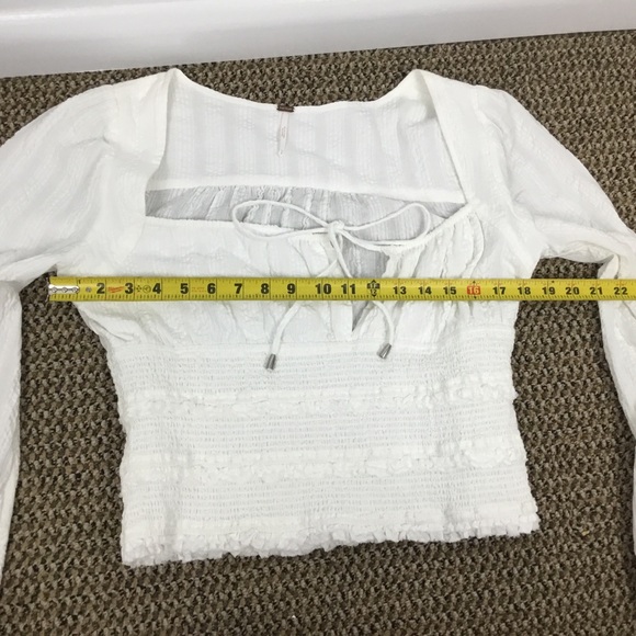 FREE PEOPLE “LOLITA” Pheasant Top in white size S - Picture 8 of 12